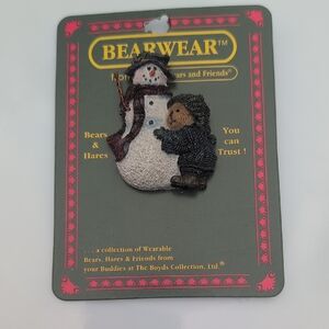 Boyds Bears Snowman and Bear Folk Art Pin